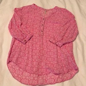 Pink and white blouse